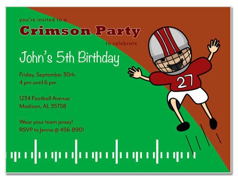 Football Birthday Party on Alabama Crimson Tide Football Birthday Party By Rocketliv On Etsy