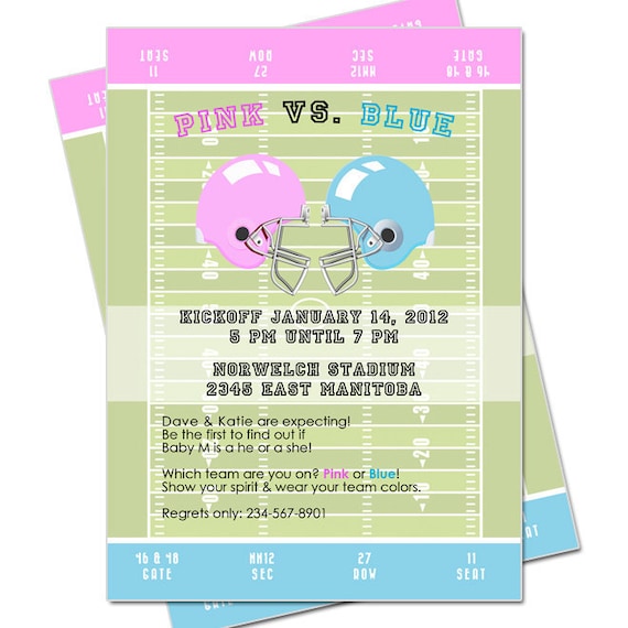 CARDSTOCK Baby Gender Reveal Football Invitation