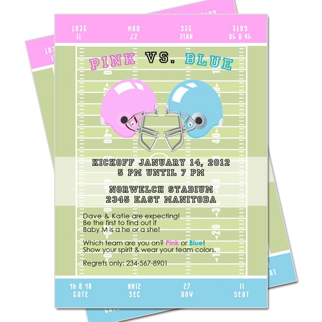 CARDSTOCK Baby Gender Reveal Football Invitation