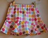 Girls Skirt - Flouncy Skirt in Happy Flower Dots - sizes 2, 3, 4, 5