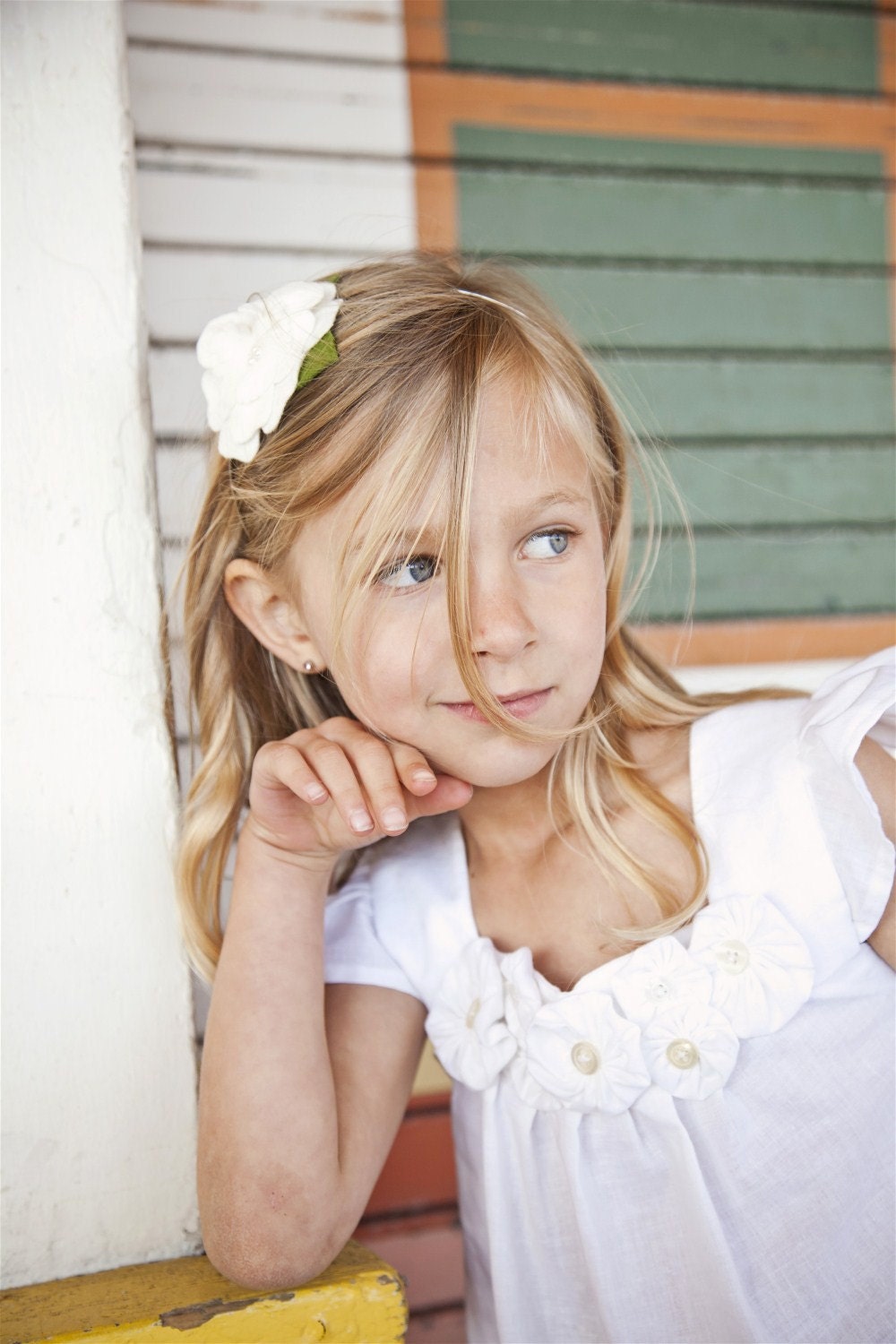 In Bloom Organic White Ruffle Blouse... Sizes 2T through 12