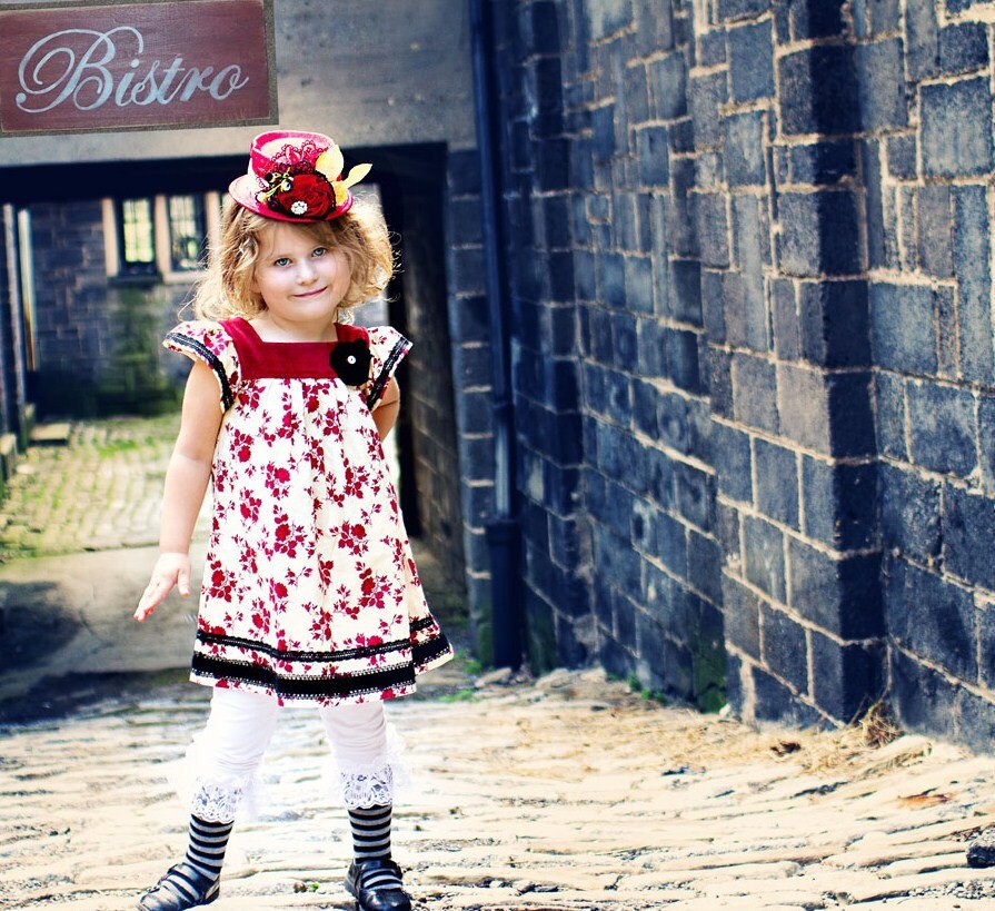 RESERVED FOR LFASZELI Girls Holiday Rose Ruffle Shift Dress with Corsage...