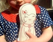Linen Plush Doll - Chloe - Made to order- FREE WORLDWIDE SHIPPING