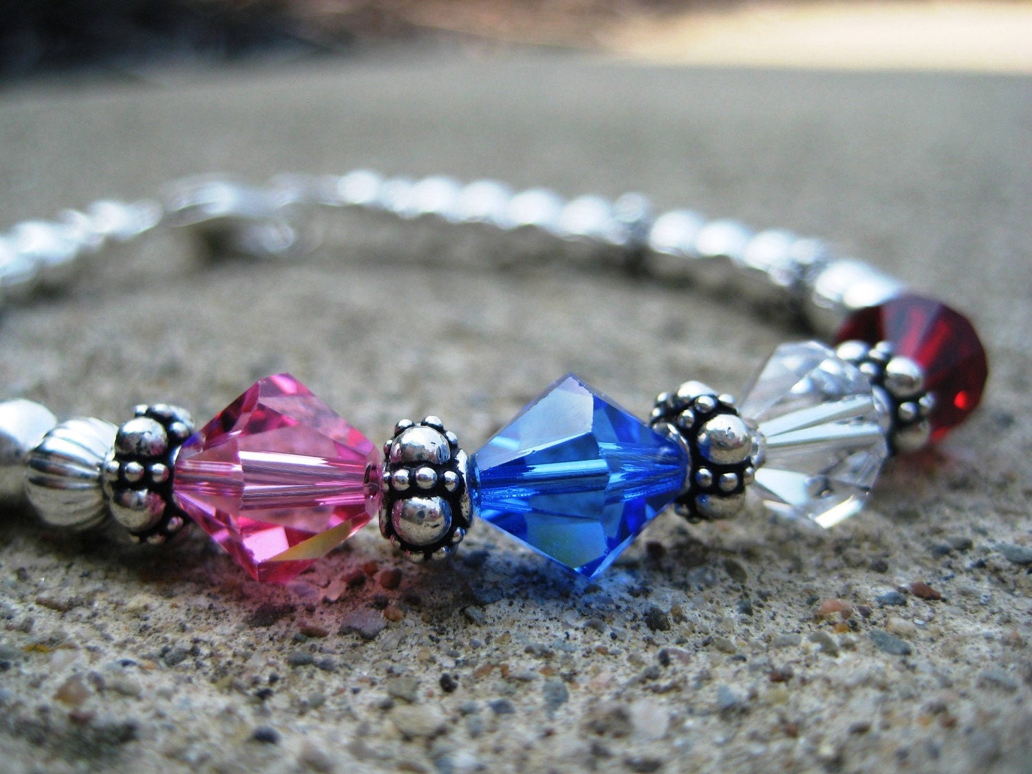 Mothers Birthstone Bracelet Sterling Silver  Family Bracelet