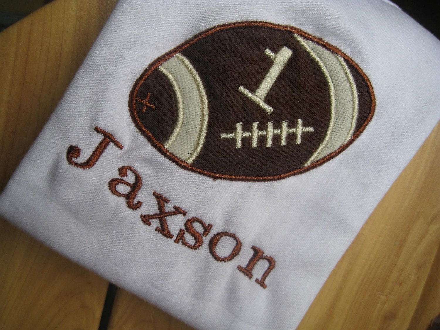 Personal Football Applique First Birthday LONG SLEEVE Onesie or shirt.