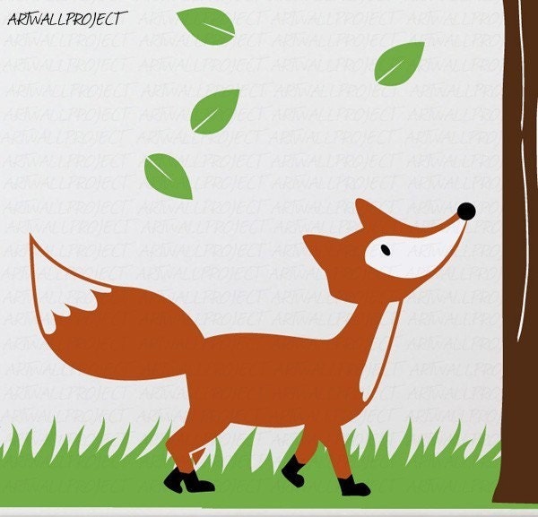 Wall Art Vinyl Decal Sticker Home Kids - Tree series - FOX /// Create your own tree decal