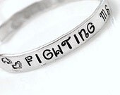 Fighting MS Handstamped Thin Cuff Bracelet