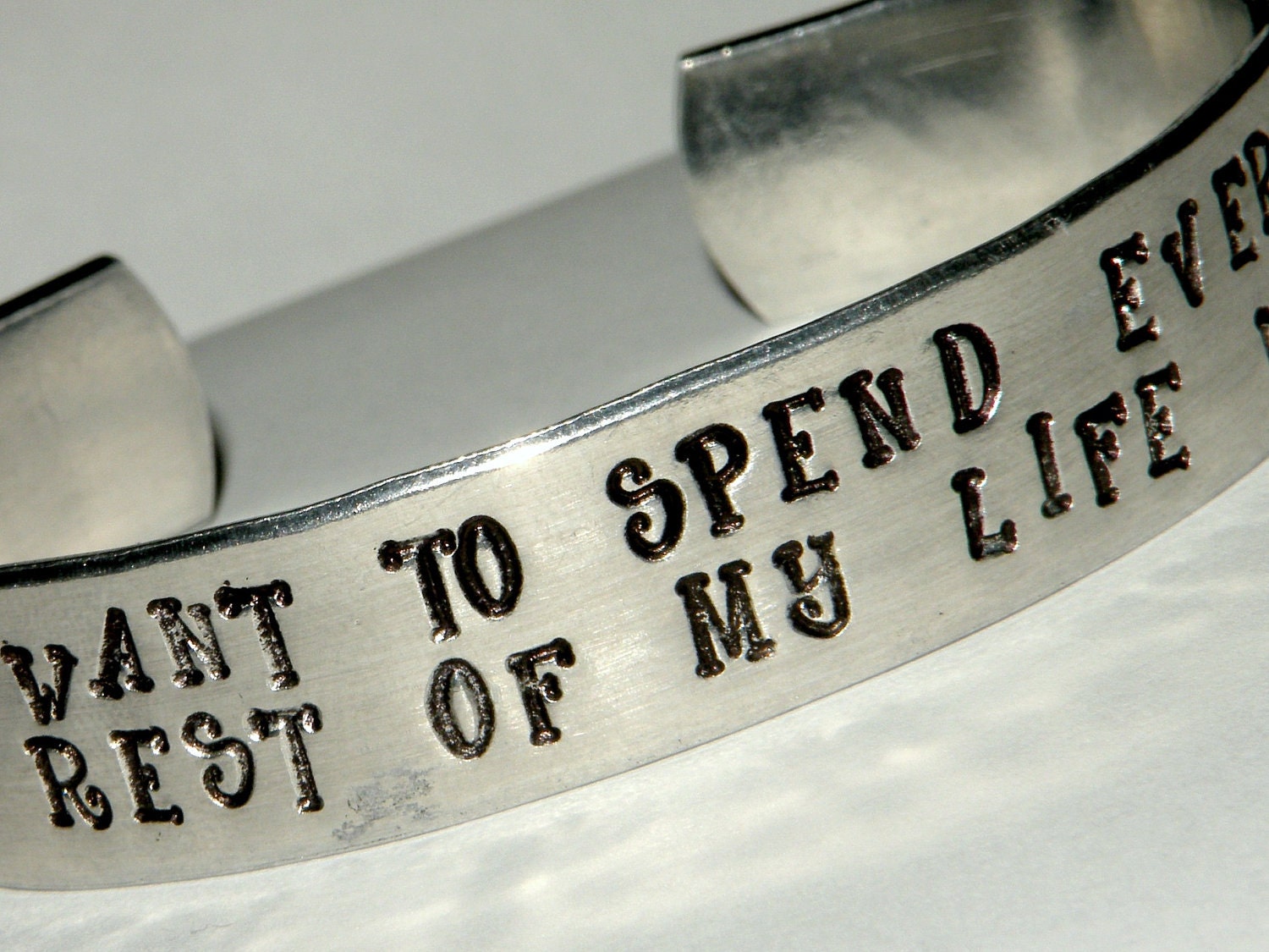 Hunger Games Every Minute Peeta Custom Silver Metal Cuff Bracelet