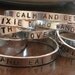 Custom Stamped Silver Metal Cuff Bracelet