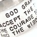 Stamped Serenity Prayer Custom Silver Metal Thick Cuff Bracelet