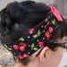 ON SALE - 2 Dollars Off - Retro Cherry and Polka Dot Hair Tie - Bandana - Rockabilly Hair Tie - Headband - Reversible