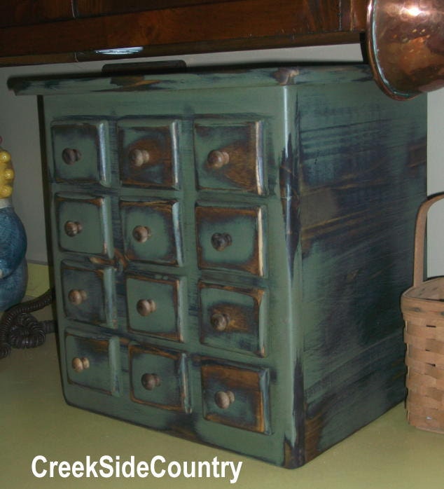 Primitive Wood Food Processor Appliance or Food Storage Cover Cubby Garage