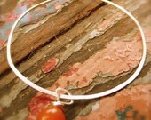 silver circle agate hoops