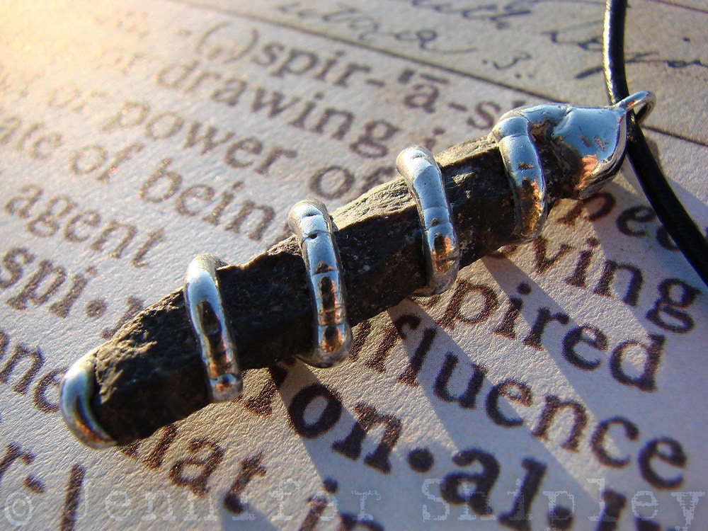 Rustic Basalt Shaman Pendant - Unique Protection Jewelry For Men and Women Handmade by Jennifer Shipley at DoodlepunkArt