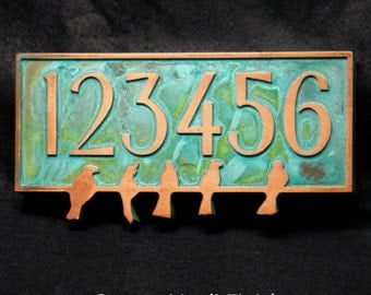 Bunch of Birds on a Wire Custom Address Plaque 17x8.5 inches Custom for your house or home by Atlas Signs