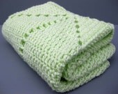 Security Blanket - Pistachio Green - Gender Neutral - Crocheted - OOAK Lovey Lovie - ultimate baby shower gift