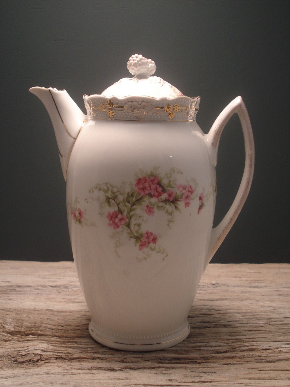 Vintage Porcelain Chocolate Pot by EchoesOfCharlotte on Etsy