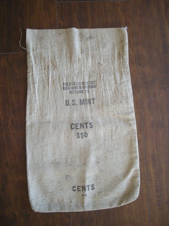 Vintage Canvas US MINT Bank Money Bag Well Worn by defdif on Etsy