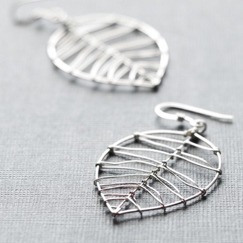Earrings-Aspen Leaf  woodland-(Sterling silver)