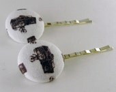 Retro Camera Fabric Covered Hair Bobby Pins