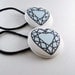 Handmade Heart Cut Diamonds Fabric Covered Button Hair Ties
