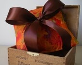 Autumn Leaf Ring Bearer Pillow in shades of orange for any Fall Wedding