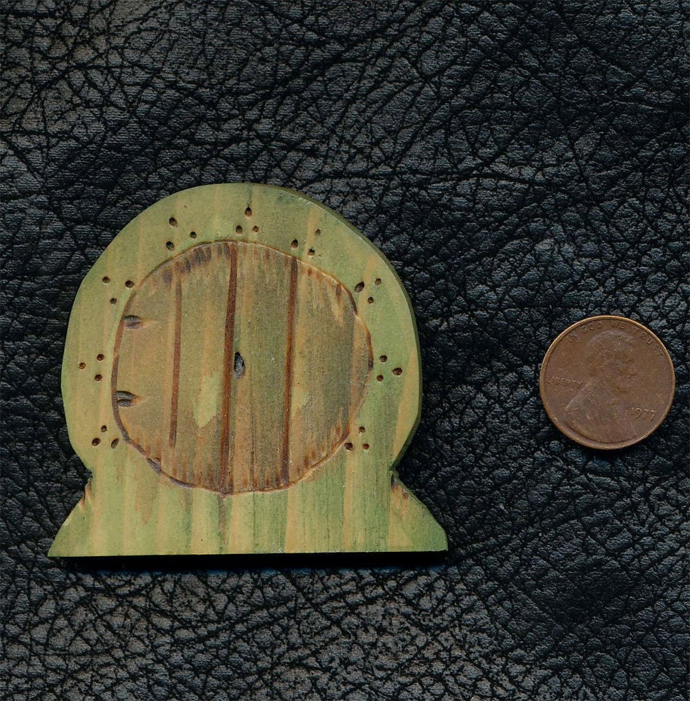 Fairy Door Magnet, 2 inches tall Hobbit Door or Gnome Portal, Green