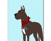 Great Dane Dog - Fine art print,portrait, dog art prints, Dog lover, dog decor, brown color,pet , animal,Dog art