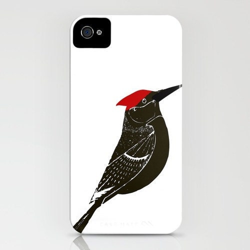 Woodpecker on your iPhone Case - ( 4S, 4) birds color unique robust woodpecker bird iPhone 5Gift black bird