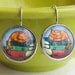 Napping Cat Books Earrings Bookish Literary Kitty