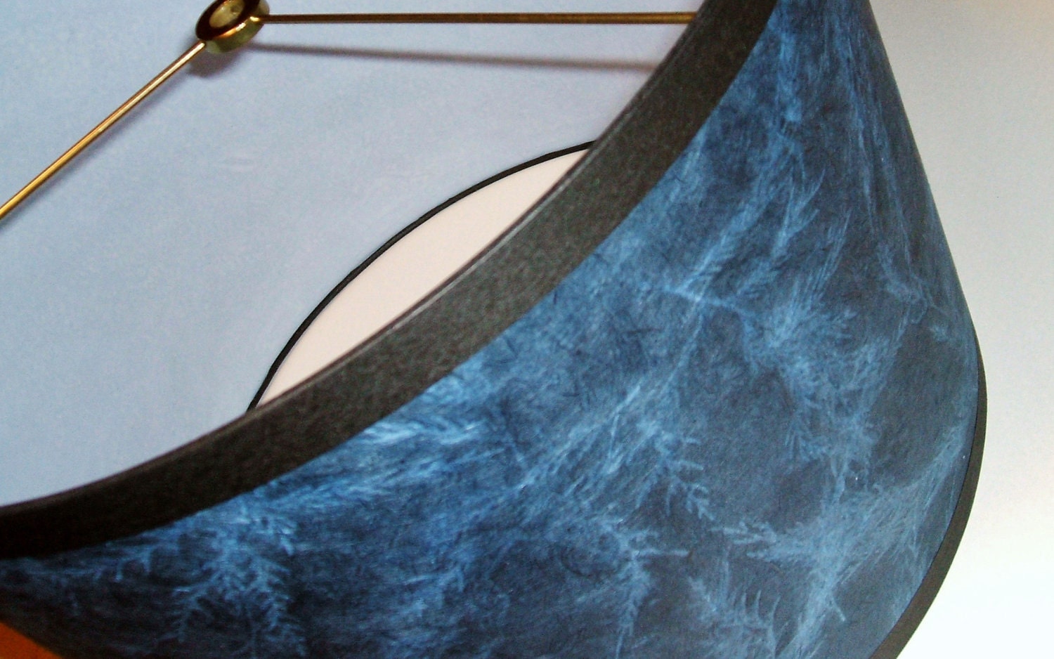 SALE last chance XL paper lamp shade, cobalt blue handmade paper from Nepal