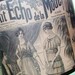 old fashion print, paper drum lamp shade