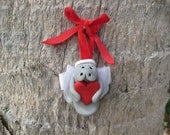 Angel Manatee with Heart Ornament