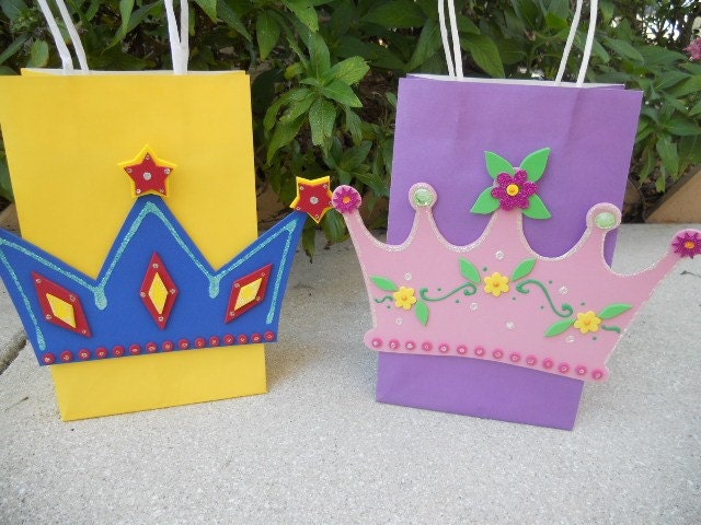 Princess or Prince Crown Favor Party Bags