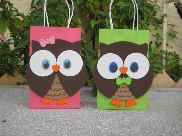 Owl Birthday Party Favor Bag