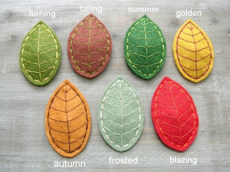 Felt Leaf Hair Clip Set // Choose 2 Leaves // Customize Your Very Own Leaf Pile // Autumn Accessories by OrdinaryMommy