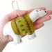 Felt Ornament. Polar Bear has a Gold Christmas Sweater. One of a Kind Zig Zag and Pine Tree Sweater. by OrdinaryMommy