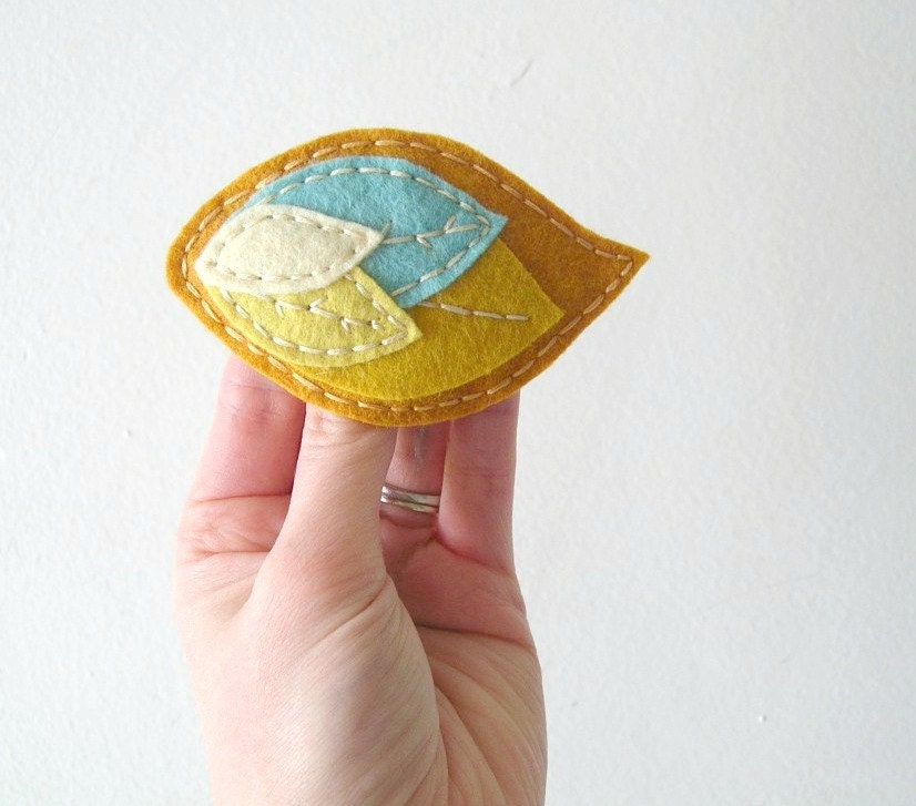 Felt Leaf Fascinator Woodland Hair Accessory for Women by OrdinaryMommy on Etsy