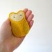 Yellow Embroidered Owl Barrette Clip Sweet Woodland Hair Accessory by OrdinaryMommy on Etsy