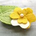 Felt Flower Hair Barrette // Mustard Yellow // Pansy Garden Hair Accessory // Handmade by OrdinaryMommy on Etsy