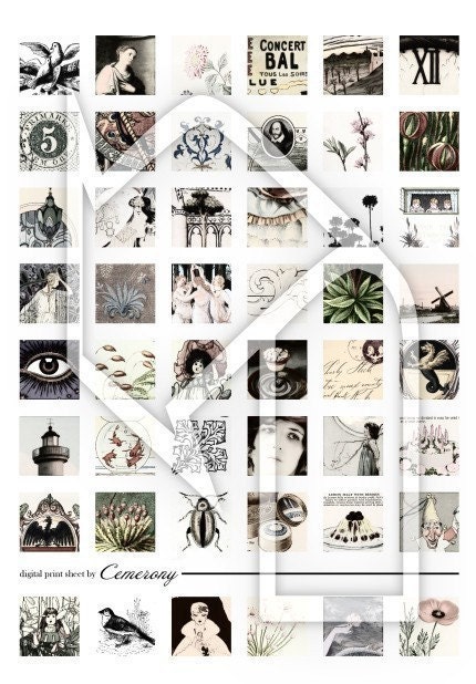 Digital Collage Print Sheet no55