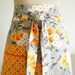 Half Apron - Flea Market Fancy Floral Wrap in grey and orange