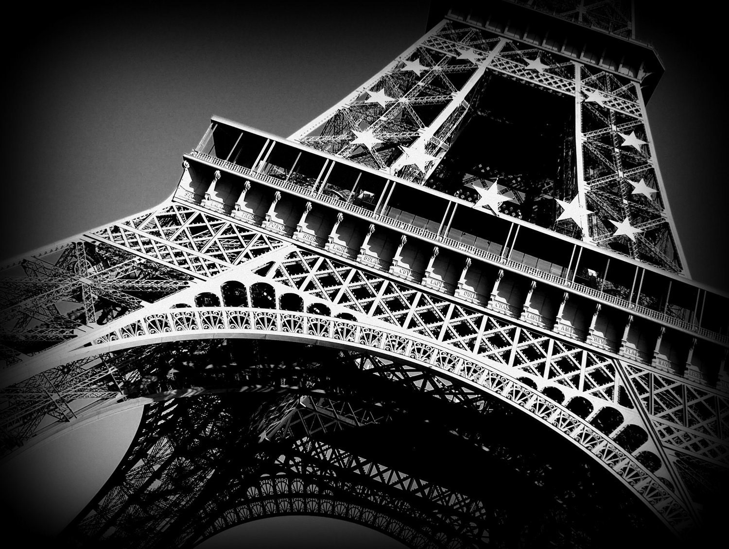 Travel Photography, Eiffel Tower, Landmark, Architectural, Paris, Black and White,  8 x 10 Fine Art Photographic Prints
