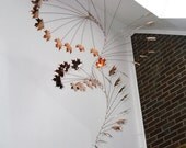 Handmade Copper Mobile w/ Hammered Maple Leaves