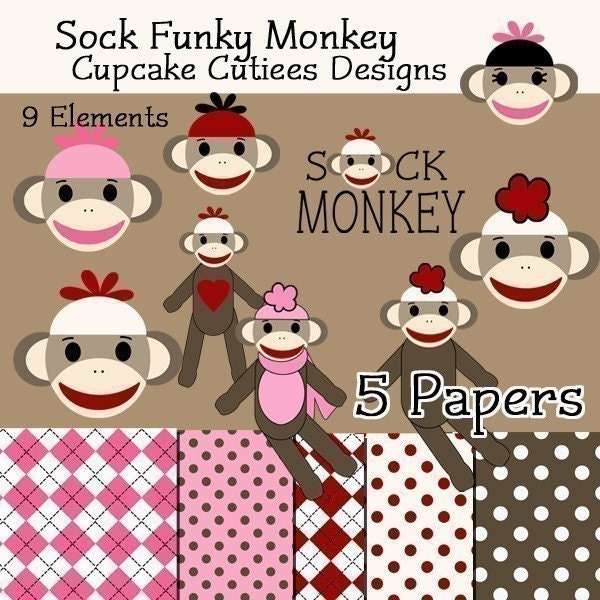 sock monkey clip art - photo #37