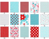 Custom Crib Bedding - Playtime in Aqua and Red