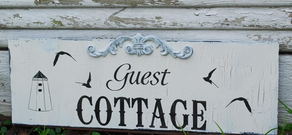 GUEST COTTAGE Beach House Signs Home Decoration 10x30
