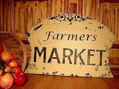 Cottage Signs Vintage Style 16X24 Farmers MARKET Vintage Style Chippy Handmade and Hand Painted