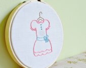 Hoop Art Hand Embroidery Baby Girl Room Decor Sweet Party Dress Pink Blue Baby Shower Gift MADE TO ORDER