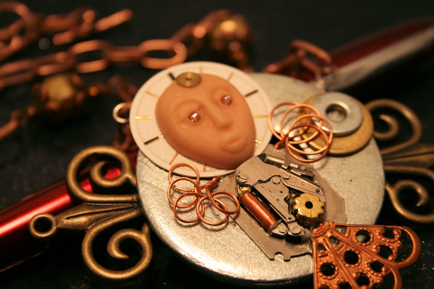 Steampunk Art Jewelry Necklace - OOAK Original Design